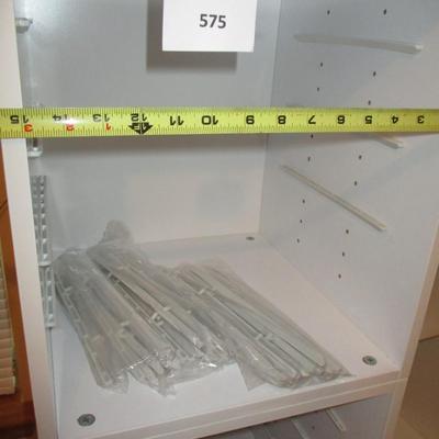 White Laminate Wood Cubby Shelves