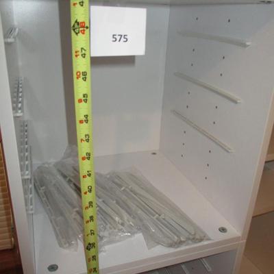 White Laminate Wood Cubby Shelves