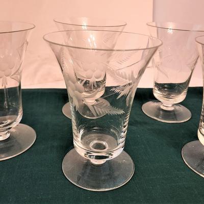 Lot #28  Lot of 7 Vintage Footed Crystal Water/Iced Tea Glasses