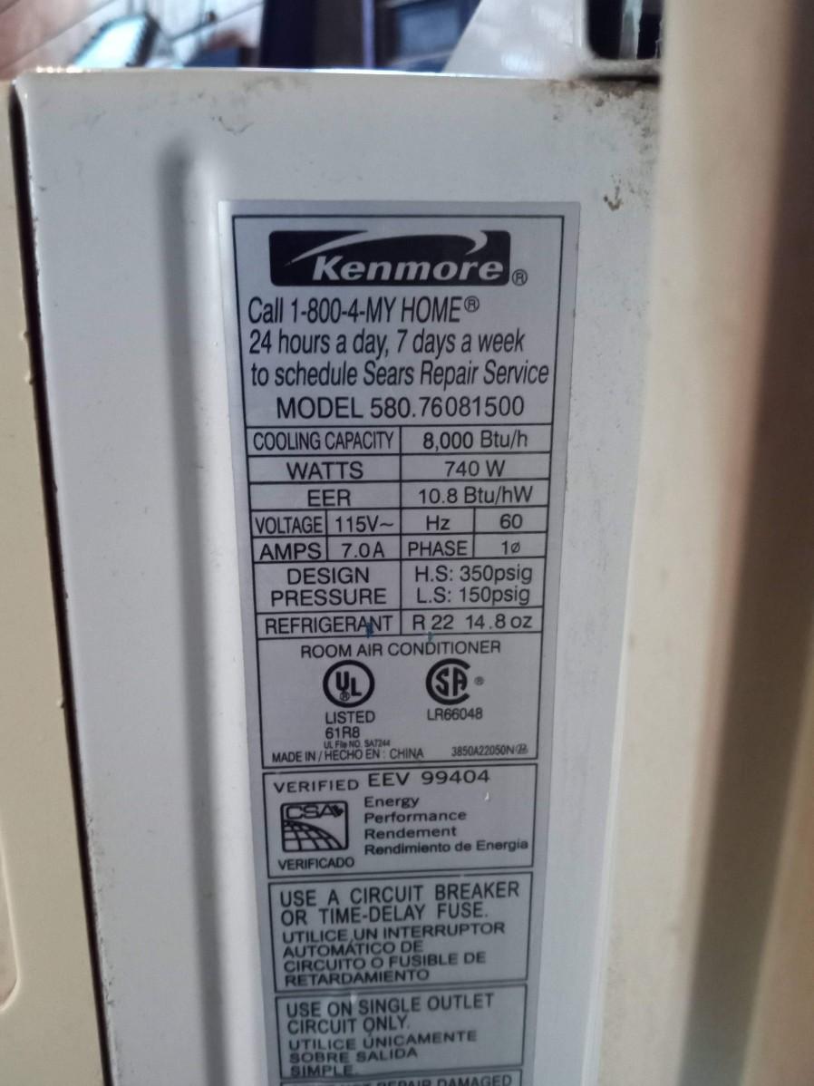 LOT 164 KENMORE WINDOW AIR CONDITIONER