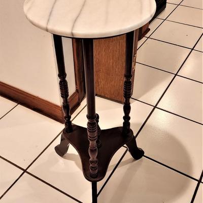 Lot #35 Decorator Marble Top Table/Plant Stand