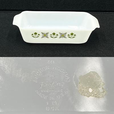 ANCHOR HOCKING ~ Four (4) Assorted ~ Green Meadow ~ Fire King Ovenware