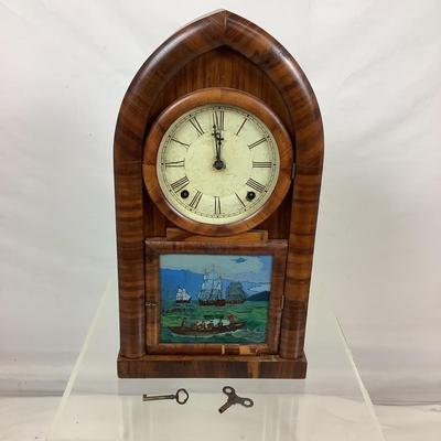 6179 Antique Rosewood Beehive Mantle Clock