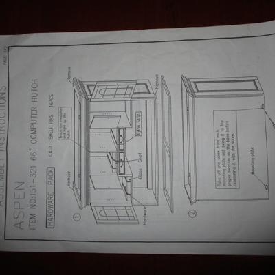 Aspen Cherry Computer Hutch