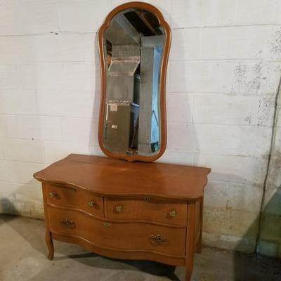 Maple Low Dresser and a Mirror (LB-JS)