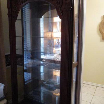 Lighted Curio Cabinet w/sliding Door