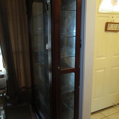 Lighted Curio Cabinet w/sliding Door