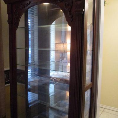 Lighted Curio Cabinet w/sliding Door