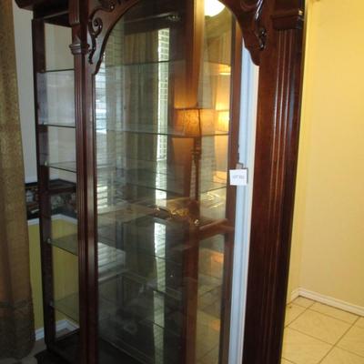 Lighted Curio Cabinet w/sliding Door