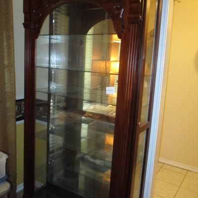 Lighted Curio Cabinet w/sliding Door