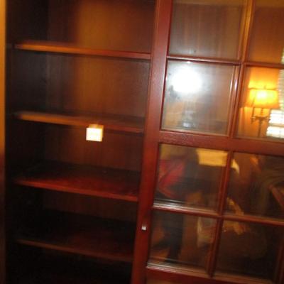 Cherry Bookcase w/sliding Doors