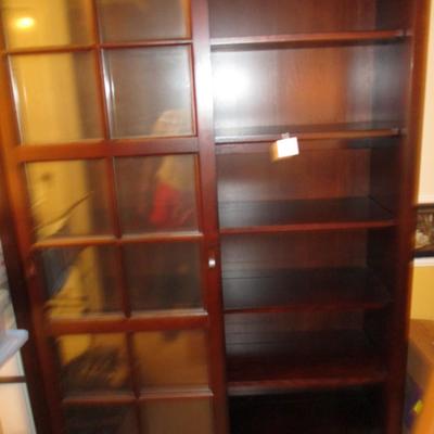 Cherry Bookcase w/sliding Doors