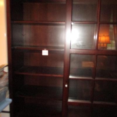 Cherry Bookcase w/sliding Doors