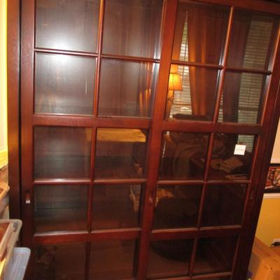 Cherry Bookcase w/sliding Doors