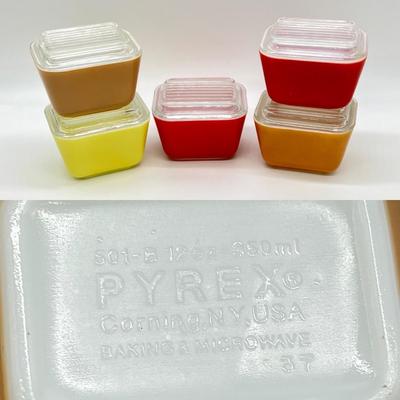 PYREX ~ Nine (9) Assorted ~ Lidded Refrigerator Dishes