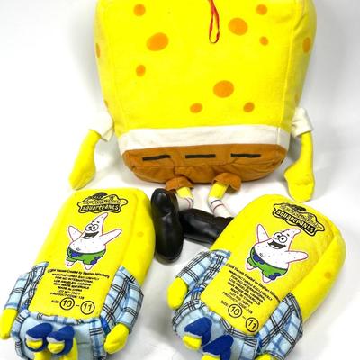 Sponge Bob pillow & slippers, toddler size 10-11