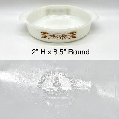 ANCHOR HOCKING ~ Fire-King ~ Four (4) Assorted â€œWheatâ€ Casserole Dishes