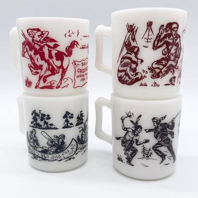 ANCHOR HOCKING ~ Set of Four (4) Davy Crocket Cups