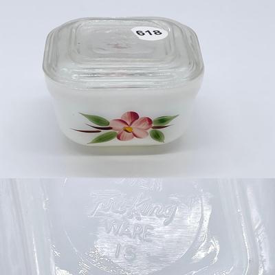 ANCHOR HOCKING ~ Fire King ~ Peach Blossom ~ Three (3)~ Lidded Refrigerator Dishes