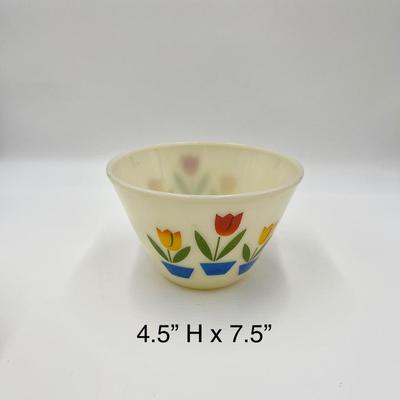 FIRE KING ~ Tulip ~ Five (5) Assorted Bowls