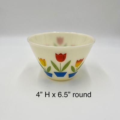 FIRE KING ~ Tulip ~ Five (5) Assorted Bowls