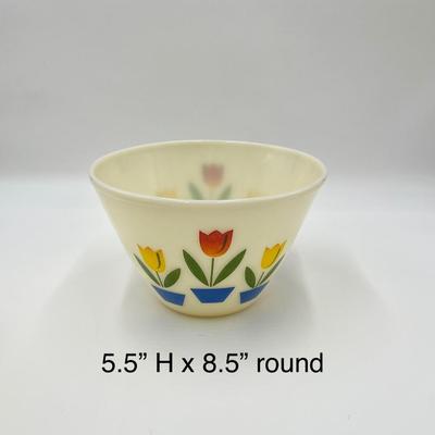 FIRE KING ~ Tulip ~ Five (5) Assorted Bowls
