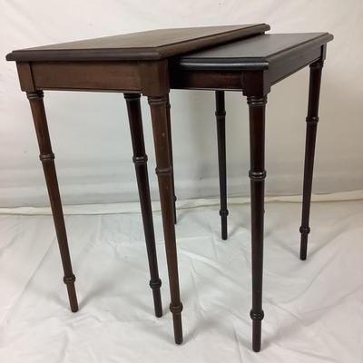 6185 Pair of Mahogany Nesting Tables