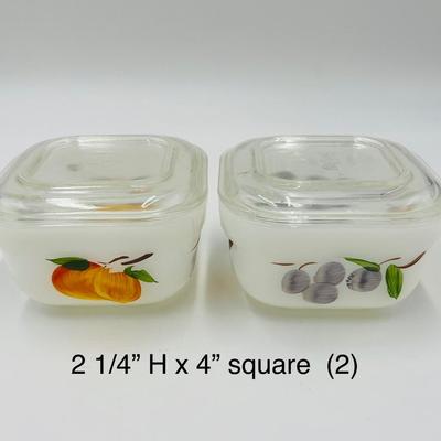 FIRE KING ~ Gay Fad ~ Five (5) Assorted Lidded Ovenware