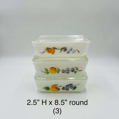 FIRE KING ~ Gay Fad ~ Five (5) Assorted Lidded Ovenware