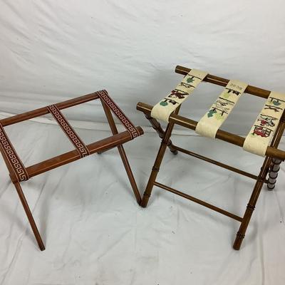 Lot.6188. Pair of Vintage Suitcases with 2 luggage racks