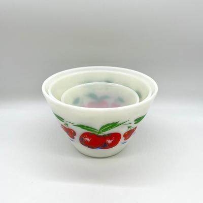 FIRE-KING ~ Apples & Cherries ~ Six (6) Assorted Pieces