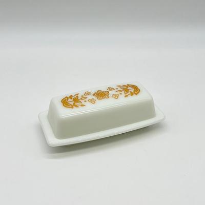 PYREX ~ Butterfly Gold ~ Lidded Butter Dish