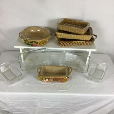 Lot. 6197. Assorted pyrex with matching Baskets