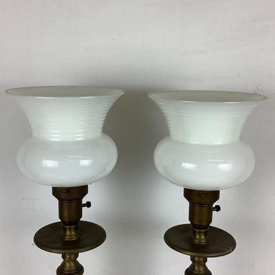 Lot. 6199. Pair of Vintage Brass Lamps