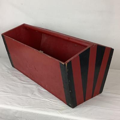 Lot. 6201. Vintage Red Painted Tool Carrier