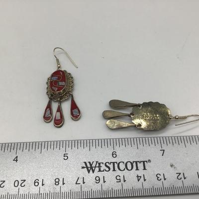 Mexico Red and abalone Earrings
