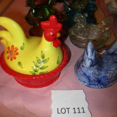 Mini Glass Nesting Hens