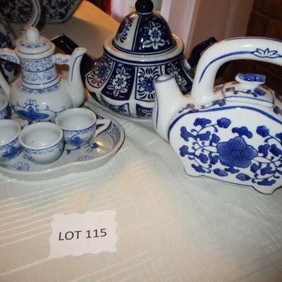 Blue & White Teapots