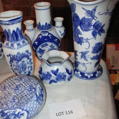 Various Blue White Vases