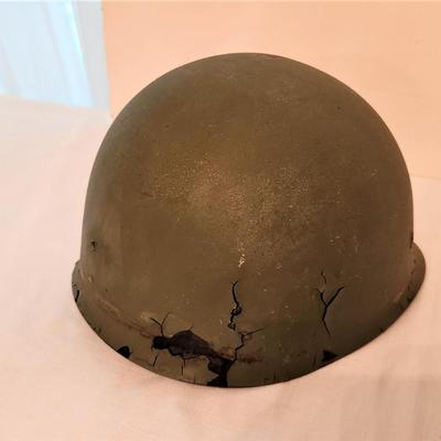 Lot #40  Army Helmet with Plastic Insert - WWII era to Vietnam