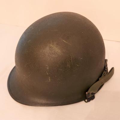 Lot #40  Army Helmet with Plastic Insert - WWII era to Vietnam