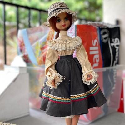 MISS COLOMBIA DOLL MODERN DRESS VINYL FACE ARMS & LEGS NYLON STOCKINGS