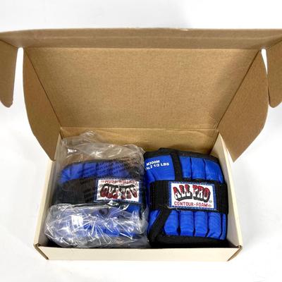 All Pro five pound blue ankle weight set in the box