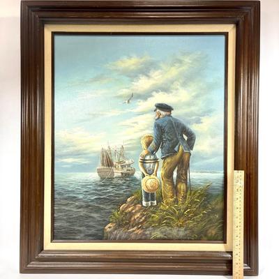 Sailor and young boy framed painting