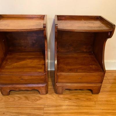 Pair of vintage all wood maple nightstands - READ DETAILS