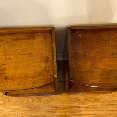 Pair of vintage all wood maple nightstands - READ DETAILS