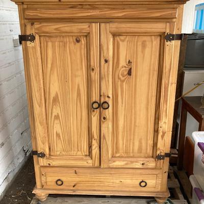 LOT 6  SOLID WOOD MEDIA ARMOIRE