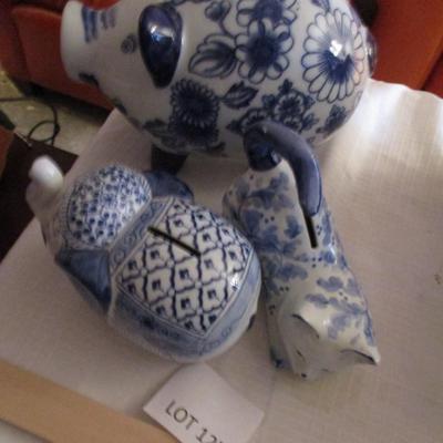 Blue/White Ceramic Coin Banks