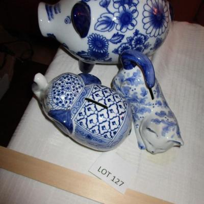 Blue/White Ceramic Coin Banks