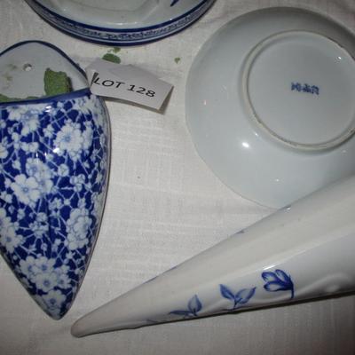 Blue/White Ceramic Decor--Bird Cage